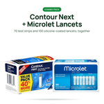 Contour Next test strips 70 count and Bayer Microlet lancets 100 count combo pack