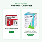 What's inside: Aviva Plus 100 test strips plus Accu-Chek Softclix 100 lancets
