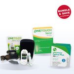 OneTouch Verio Reflect meter starter kit with 100 Verio test strips and 100 Delica Plus 33G lancets