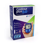 Ascensia Contour Plus BLUE blood glucose meter kit retail box