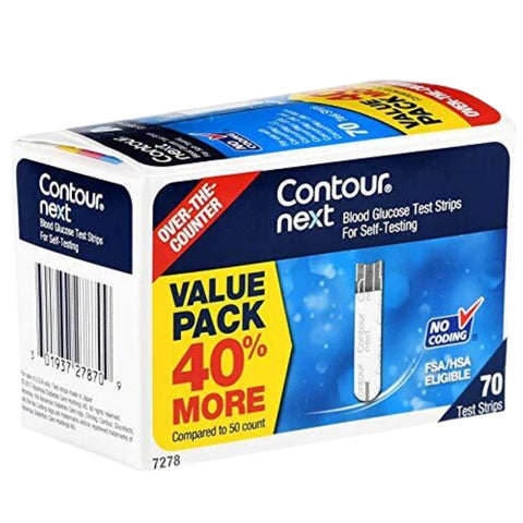Bayer Ascensia Contour Next 70 Test Strips - Affordable OTC