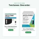 What's inside: SmartView 100 test strips plus Accu-Chek Fastclix 102 lancets (17 drums)