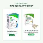 OneTouch Ultra 100ct Test Strips + UltraSoft 2 Lancets 100ct Combo