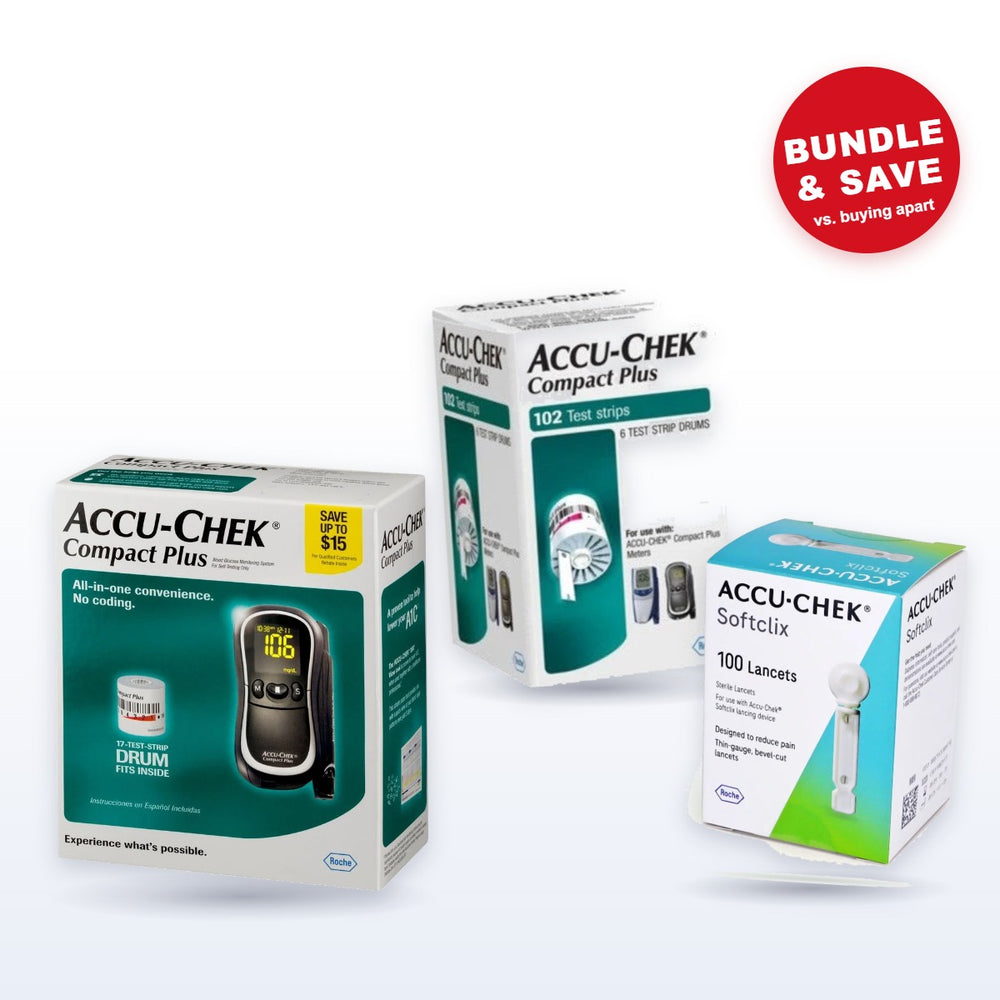 Accu-Chek Compact Plus Starter Kit – 102 Test Strips + 100 SoftClix Lancets