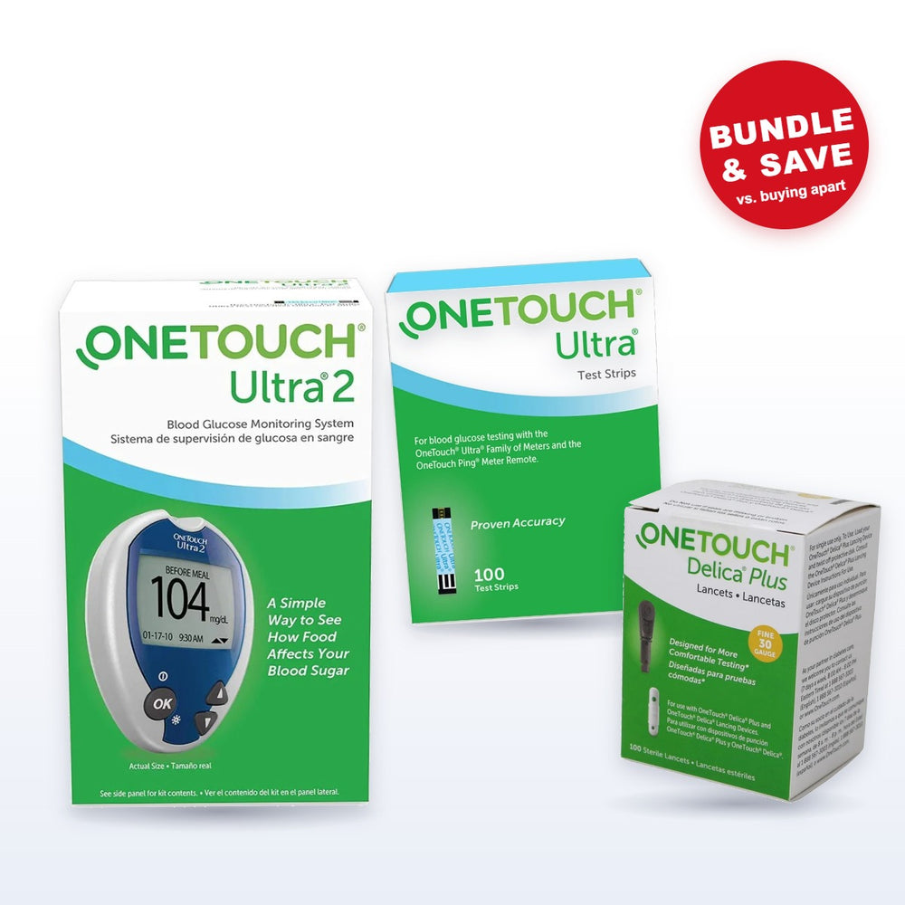 OneTouch Ultra 2 Starter Kit – 100 Test Strips + 100 Delica Plus 30G Lancets