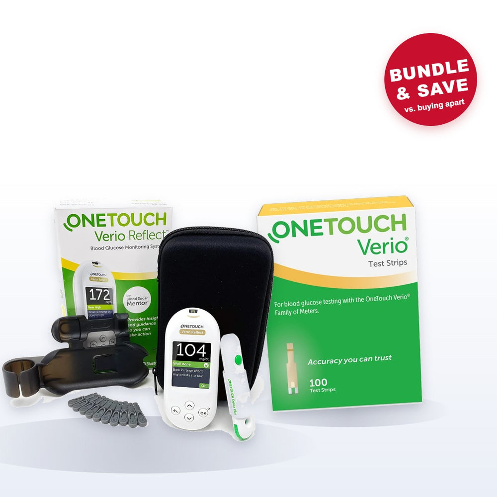 OneTouch Verio Reflect meter starter kit with 100 Verio test strips