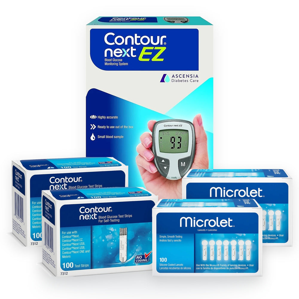 Contour Next EZ Starter Kit – 200 Test Strips + 200 Microlet Lancets
