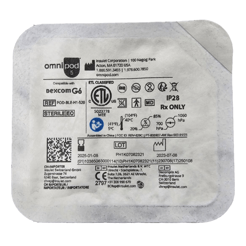 Omnipod 5 Pods (5 Single Pods) | Tubeless Insulin Delivery - Affordable OTC