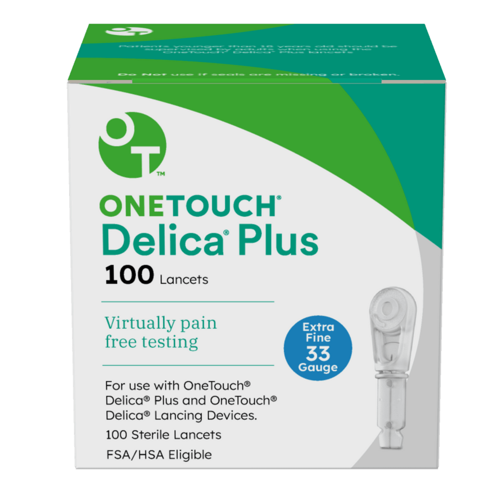 OneTouch Delica Plus Lancets 33G 100ct – Ultra-Gentle Glucose Testing