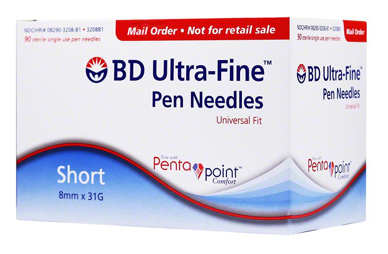 BD Ultra Fine Short Pen Needles - 31G - 8mm - 5/16 Inch - 100/Bx - Affordable OTC
